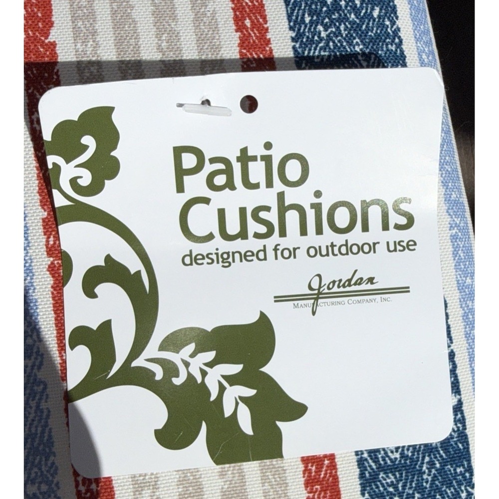 Jordan Outdoor Chaise Lounge Cushion Stripe Patio Fabric Ties New - Picture 8 of 11